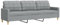 vidaXL 3 Sitzer Sofa, Polstersofa Couch mit Metallgestell, Relaxsofa für Wohnzimmer, Loungesofa Schlafsofa Gästesofa, Modern, Hellgrau Stoff