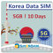 Korea Data NUR SIM-Karte 10 Tage | 5 GB 5G/4G LTE-Internetdaten | Kostenlose Testdaten 100 MB/1 Tag in EU | Reise-SIM-Karte | Prepaid-SIM-Karte | Keine Telefonnummer