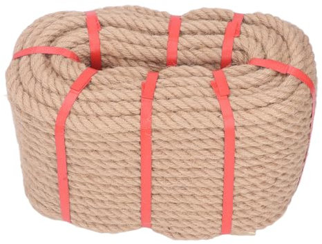 Cuerda de cáñamo, cuerda trenzada de varios hilos, cuerda de protección de seguridad, cuerda de fibra de cáñamo, 50 metros para manualidades y proyectos de decoración del hogar (18mm)