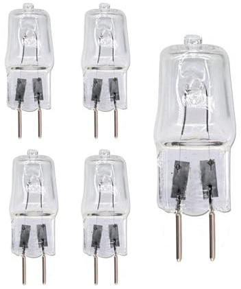 UGEFKMQ 5Pc G6.35 Lampade Alogene 220V 75W G6.35 Lampadina A Capsula Trasparente 110V 50W Gy6.35 Lampadina Alogena 50W Bi-Pin Testa Dimmerabile 220V 35W