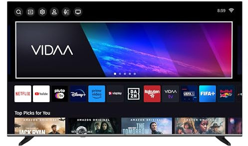 JVC Fernseher 55 Zoll Smart TV VIDAA LT-55VD3555 4K Fernseher UHD, HDR TV mit Dolby Vision und integriertem Triple-Tuner, LED TV schwarz