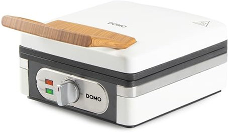 DOMO DO9274W Waffeleisen - Waffelautomat - Doppelwaffeleisen für Belgische Waffeln - Antihaftbeschichtung - 1400W – Powder White