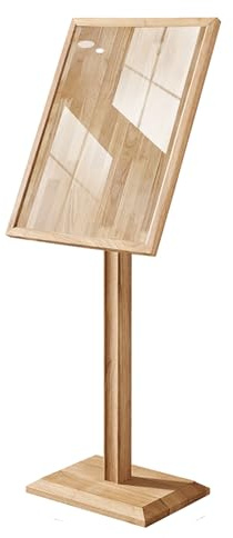 PQXQZ Porte Menu Restaurant Exterieur Porte Affiche sur Pied en Bois Massif avec Couvercle en Verre Trempé Support D'affichage pour Publicité Salon Magasin