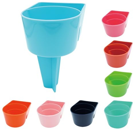 YISARSH Beach Cup Holder with Phone Slot and Sand-Proof Large Capacity Design -Summer Must Have Essentials for Beach Vacation Trip, Pool, Camping, Multi-Color(Pack of 8)