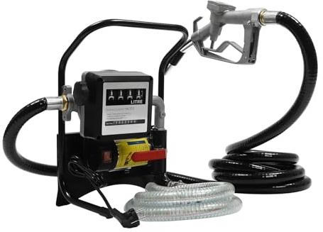 Bomba Gasoil Electrica, 220 V Bomba Transferencia Diesel 45 l/min Bomba Diesel Auto Aspirante Bomba de Transferencia de Fluido Diesel con Mangueras de Cierre Manual