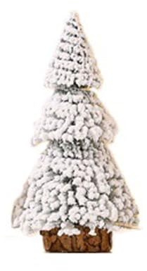 Julgranar Mini snöjulgran med bas Realistisk flockad dekoration for bordsskivor och miniatyrträdgårdar Hållbar vinter DIY-dekoration julgran(15cm)