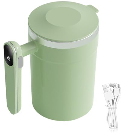 Mihauuke Tasse à Auto-Mélange | Tasse Automatique À Mélange Magnétique 400ml, Électrique avec Affichage LCD de la Température - Pour Maison Bureau Voyage Boissons Chocolat Chaud Thé Café