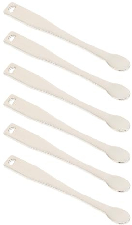 Healifty Spatules Outils Beauté Lot de 6 Argentées en Alliage de Zinc pour Appliquer Crème Visage et Masques pour Maquillage et Cosmétiques DIY