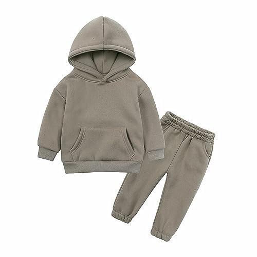 Unisex barn långärmad byxor set tjock tröja skyddsbyxor set flickor 5 6 T kläder