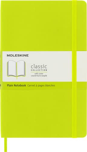 Moleskine Classic Notebook, Soft Cover, Large (5 x 8.25) Plain/Blank, Lemon Green, 192 pages
