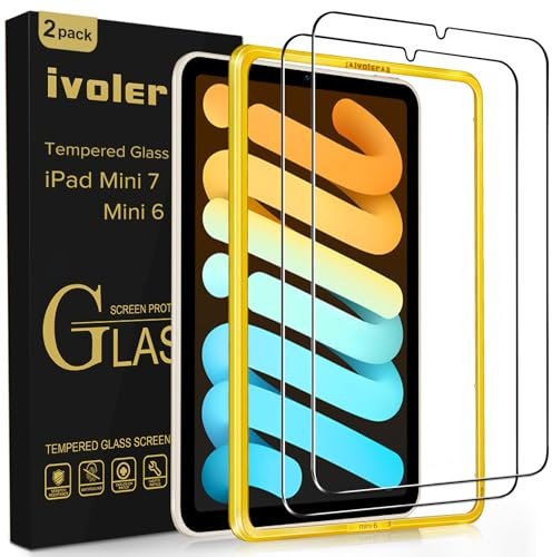 iVoler 2 Pezzi Pellicola Vetro Temperato per iPad Mini 7/6 8.3 pollici (7. / 6. generazione, Modello 2024/2021), con Strumento di Installazione, Pellicola Protettiva Protezione per Schermo