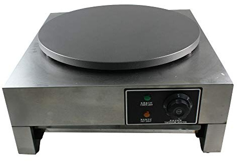 Piastra per crepe, 3000 W, in acciaio inox, con paletta in legno, termostato integrato, 400 mm, adatta per riunioni di famiglia, club e feste a casa