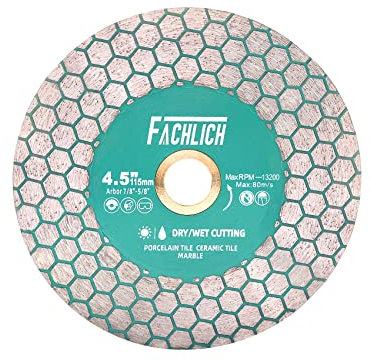 FACHLICH Diamant-Trennscheibe 115MM Fliesentrennscheibe zum Schneiden und Schleifen von Keramikfliesen Porzellan Marmor Granit