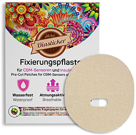 Diasticker® | Medtronic Enlite Guardian Fixierpflaster (20 Stück, Beige) | Wasserfest - Atmungsaktiv - Starker Halt | Patch, Fixierung, Tape, Pflaster