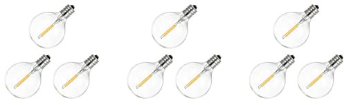 CENMEN 9 Stück G40 LED Ersatzglühlampen, E12 Schraubsockel, bruchsicher, LED Globe Glühbirnen für Solar-Lichterkette, Warmweiß
