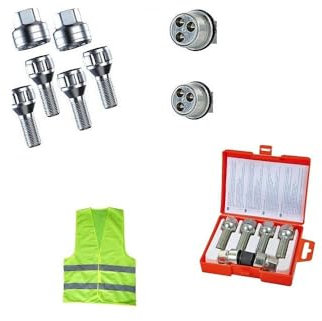 COMPATIBILE CON PEUGEOT 208, 2008, e-208, e-2008, 308 2021 per anno 2003 in poi (ZH4) BULLONI ANTIFURTO AUTO PER CERCHI IN LEGA BULLONE PER RUOTA FARAD KIT DI 4 PERNI+2 CHIAVI