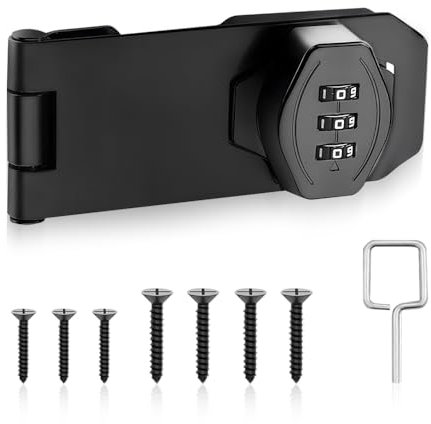 BNGXR Serratura a combinazione,serratura di sicurezza,con serratura a combinazione,blocco di sicurezza per porta,4 Pollici Serratura Armadio,serratura a combinazione a 3 cifre con vite,per Armadio