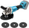 Akku Winkelschleifer für Makita Akku 18V, kabelloser Schleifer mit bürstenlosem Motor,Scheibenschutz,125mm Durchmesser,3 Geschwindigkeit 6700 RPM für Schneiden Schleifen (mit Schneidemesser)