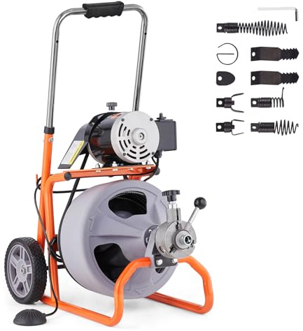 VEVOR Automático75FT 3/8IN 1800rpm Desbloqueador de Tuberías
