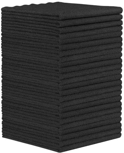 Orighty rengöringsdukar 30 x 30 cm, förpackning med 24, mycket absorberande mikrofiberrengöringsmaterial, luddfria dukar för flera användningsområden, kraftfulla rengöringsdukar för hus, kök, bilvård