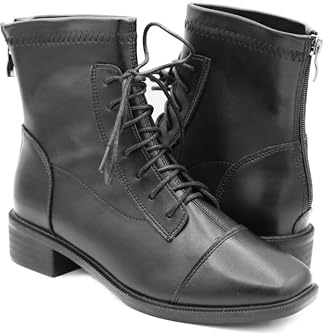 Zerimar Botines Elegantes de Piel para Mujer - Calzado de Vestir Cómodo y Moderno - Zapatos de Cuero para Cualquier ocasión - Talla 38 - Color Negro