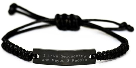 Geocaching Enthusiast's Delight, Rope Bracelet for Birthday Unique Gifts from Friends, I Like Geocaching And Maybe 3 People, Unique Geocaching Accessories (150-200 characters in total)