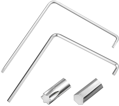 HAEPXYBY 2 Stück Fenster Einstellwerkzeug Set-gebogener 4mm Sechskant und Torx TX15 Einstellschlüssel für Einstellung von Fenstern und Balkontüren Fensterbeschlägen
