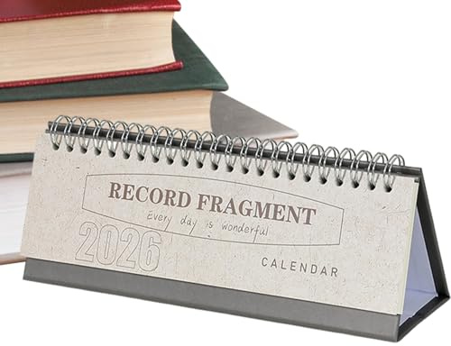Calendario de escritorio pequeño 2026, bloques grandes a rayas con papel grueso para una fácil planificación, diseño duradero con función de páginas extraíbles, planificador mensual para el hogar