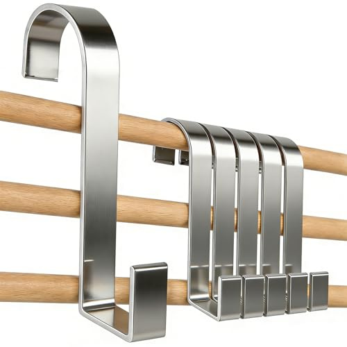 Sxingh 6 Piezas Perchero Puerta – Sólido Colgador Puerta Elegante – Ganchos Versátiles Para Cocina, Baño Y Dormitorio (Plata)