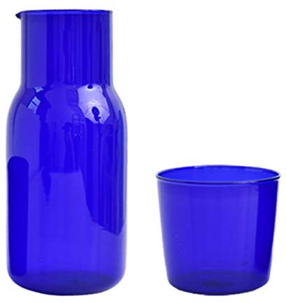 Cabilock Bicchiere Acqua Vino Caraffa Alta Borosilicato Acqua Calda E Fredda Brocca Tè Macchina Da Caffè Tè Freddo Drink Decantare Tazza Da Servizio Bottiglia Blu