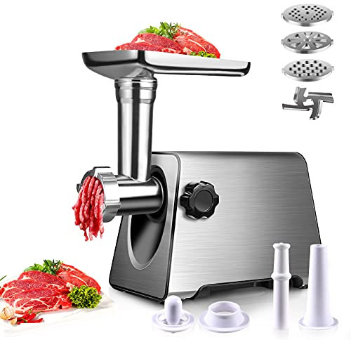 BenRich 2800W Electric Meat Mincer & Sausage Maker, Powerful Meat Grinder with Copper Motor, Heavy-Duty Food Grinder with Stainless Steel Body for Home Kitchen Use, Easy to Clean