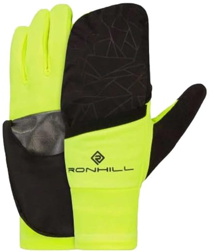 Ronhill Running, Wind-Block Convertible Glove, Black/Fluo Yellow, M