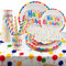 101 Pezzi Stoviglie per Feste di Compleanno 20 Ospiti Piatti Carta Colorati Arcobaleno Bicchieri Cannuccia Carta Tovaglioli Tovaglia Compleanno Stoviglie Piatti Carta Festa Compleanno Bambino Bambina