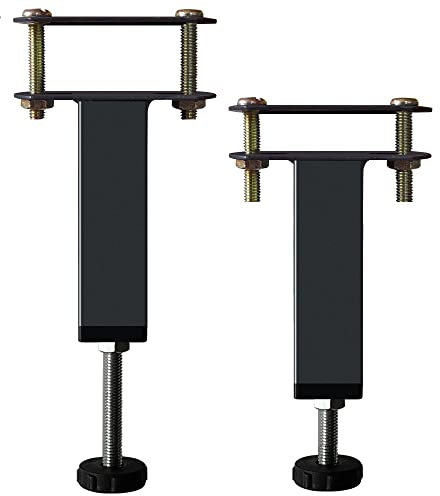 KUSRUP Bettgestell Stützfuß, Bettbeine, Unterstützung Füße für Möbel, verstellbare Bettfüße, einziehbar, Metall, für Bett, für Bettgestell,2 Stück (15 cm-22 cm)