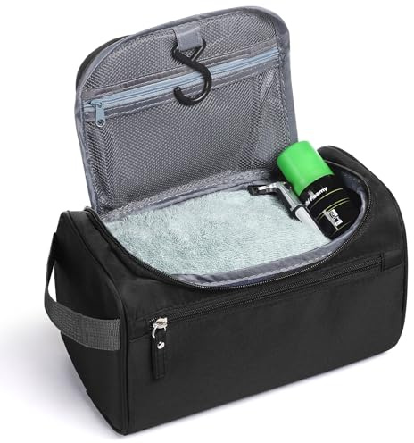 Toiletry Bag, Etercycle Hanging Wash Bag Travel Toiletry Bag Waterproof Bathroom Bag for Men and Women Travel Toiletry Makeup Organizer (Black)