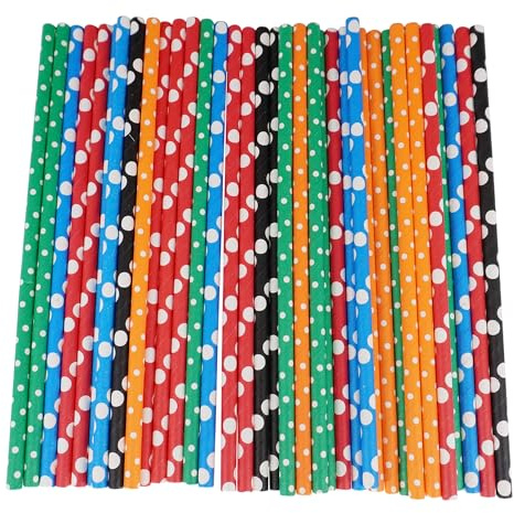 Trimming Shop 2000-pack papperssugrör dricka för fester | Papperssugrör | Cocktail sugrör | engångssugrör | flerfärgade randiga sugrör för födelsedag bröllopsfest