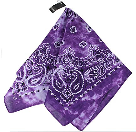 Alsino - Unisex Paisley Biker Schal ca. 54 x 54 cm Einheitsgröße für alle, Farbe wählen:lila Paisley Blüten