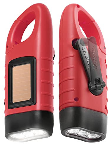 Simpeak Lampe de Poche Solaire Lot de 2 Torche LED Solaire & Manivelle Flashlight Rechargeables Les Activité en Plein Air Lampe d'urgence