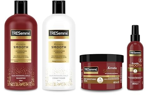 TRESemmé Keratin Smooth Shampoo 680 ml + Conditioner 680 ml + Pro Collection Heat Protect Spay 200 ml + Deep Smoothing Mask 440 ml 4 piece