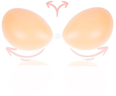 mhinese Självhäftande BH push up Dirndl BH, återanvändbar silikon push up bh axelbandslös bh – osynlig push up bh med bar rygg., Beige, A