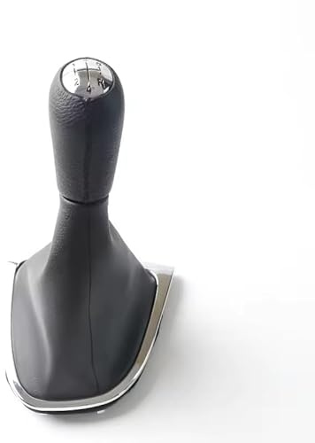 Car Passion Cuffia Leva Cambio + Pomello + Ghiera Cromata Compatibile con Renault Clio 4 2012-2019 Set Completo Ricambio Auto (5 Marce)