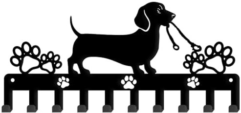 SUPERDANT Porte Clef Mural Teckel Porte Clés pour Chien Porte Clé Mural avec Empreinte de Patte Porte Clés avec 10 crochet Porte Clés Décoratif Crochets Muraux Accroche Clef Mural