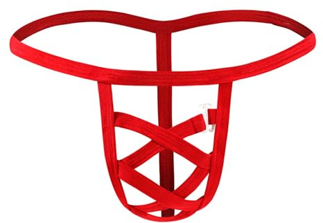JFAN Perizoma Uomo Intimo Tanga Perizomi String e Tanga Mutande Lingerie Uomo(Rosso,Taglia Unica)