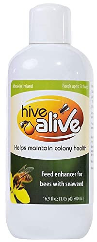 HIVE ALIVE Bienenfutter Zusatz - Bienenfutter Flüssig - Imker Zubehör - Herbst-Frühjahr - Senkt Wintersterblichkeit für Gesundheit Population & Honigproduktion - 500ml 50 Bienenstöcke