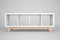 Kallax Regal Untergestell für 4er Kallax | Holzuntergestell aus massiver Buche | Möbelfüße für Kallax Sideboard | Passgenau 4 Fächer Breite | Retro Design