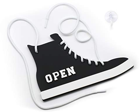 SIGNS | Geöffnet/Geschlossen Türschild [OC02] Schuh aufgehängt - Doppelseitig hängende Türplatte - Reversible Open Closed Business Shop Window Sign for Bar, Pubs, Restaurants and Shops
