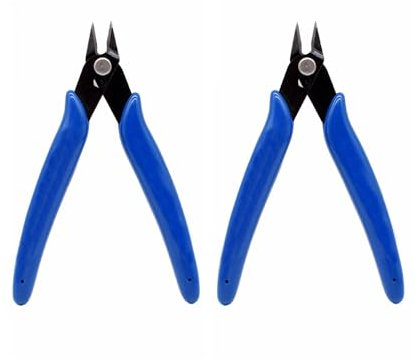 2 Pièces Coupe-Câble de Fil Électrique, Micro Pince Coupante de 5 Latérale Diagonale pour Bobine, Bricolage, Bijoux, Artisanat, Modélisme et Coupe Zip-Ties