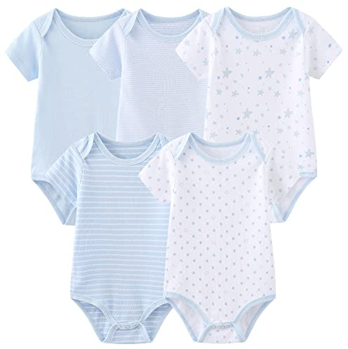 MAMIMAKA Baby Bodysuits Baby Pants Trousers Baby Clothes Short Sleeve Bodysuits One-Piece for Baby Boys and Girls
