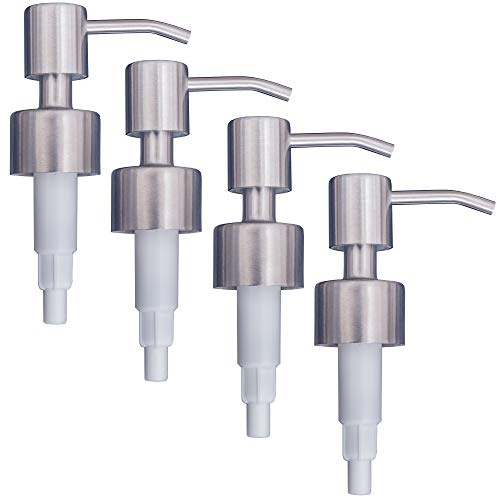 Top Home Store Stainless Steel Soap & Lotion Dispenser Pumps, Brushed Nickel Replacement (4 Pack)