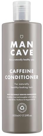 ManCave Conditioner Haar Männer Koffein 500 ml, Anti Haarausfall Haarwachstum Spülung Haaarwachstum Beschleunigen - Natürliche Inhaltsstoffe - Vegan, Tierversuchsfrei, Tube aus Recycling-Kunststoff